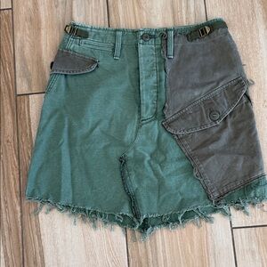 MOTHER Two-Tone Green Mini Skirt